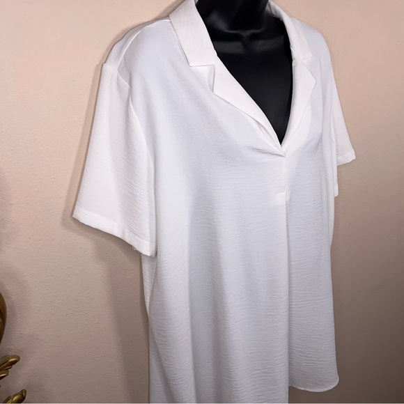 Large Hilary Radley Oversized Fit Neutral Relaxed Womens Top Collar Accent - Picture 3 of 13
